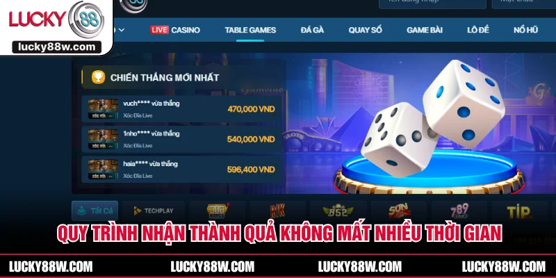 Quy trình nhận thành quá không mất nhiều thời gian